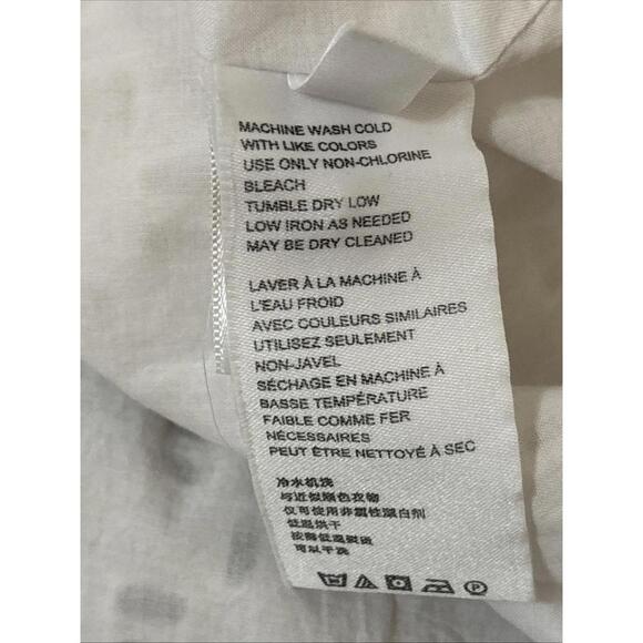 Anthropologie Women’s Eyelet Romper White Button Front Size 4 Missing Belt - Picture 13 of 15